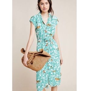 Anthro Maeve Catherine Tiger Shirt Dress
